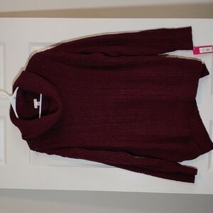 Xhilaration Wine Loose Knit Soft Turtleneck Sweater Size Xxl